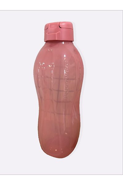 Tupperware 2 Liter Eco Bottle - Pink Cotton, Handleless Candy Flask, Practical Water Bottle Lid