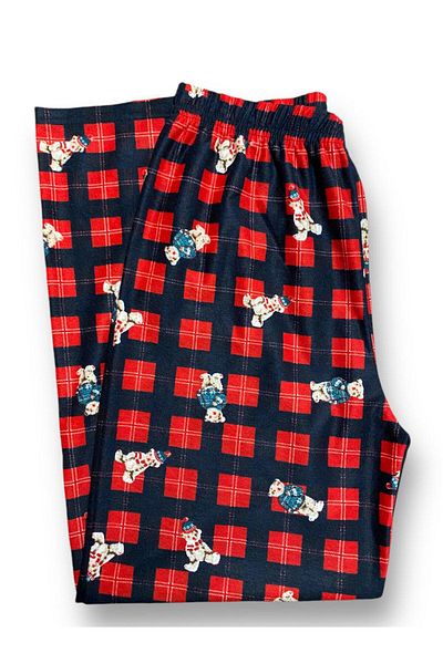 FORMO Women's Red Plaid Suede Quality Soft Winter Pajama Bottoms