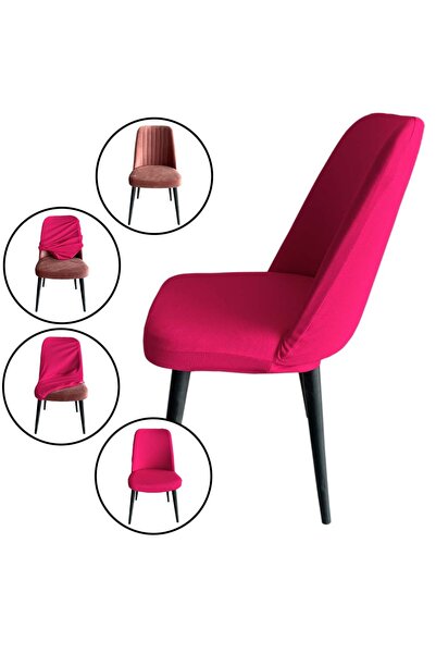 Home 6 Adet Petek Kumaş Gül Tipi Sandalye Kılıfı & Sandalye Örtüsü Seti