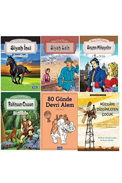 Parıltı Yayınları ÇİZGİLİ PİJAMALI ,80 GÜNDE DEVRİ ALEM,SİYAH LALE ORTAOKUL 6...
