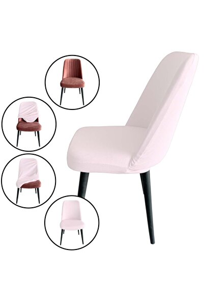 Home 4 Adet Petek Kumaş Gül Tipi Sandalye Kılıfı & Sandalye Örtüsü Seti