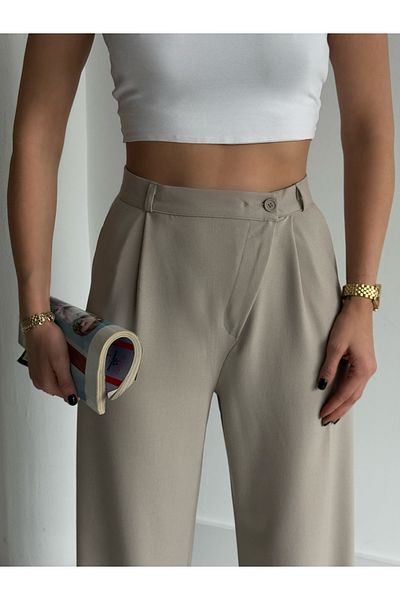 mor butik Purple Butik Women's Stone Color Palazzo Pants Myth 010001