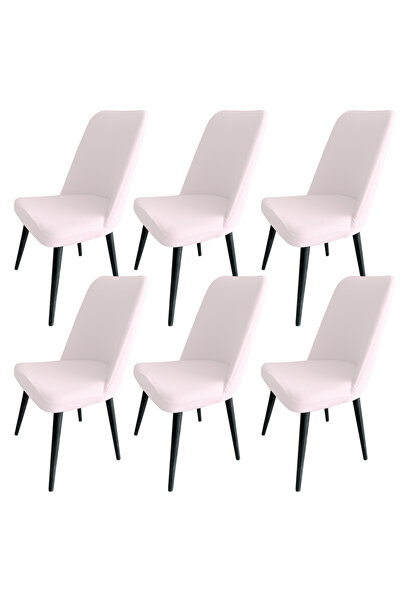 Home 6 Adet Petek Kumaş Gül Tipi Sandalye Kılıfı & Sandalye Örtüsü Seti