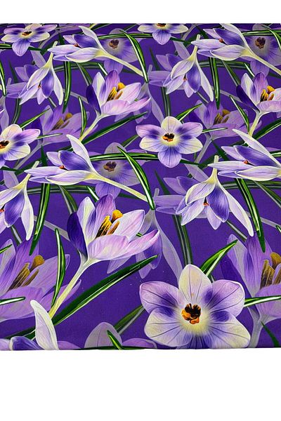 ipekkumaş Țesătură creponată pentru rochie cu model de flori violet Produsul nostru este vândut în bucăți 1 bucată 1 metru