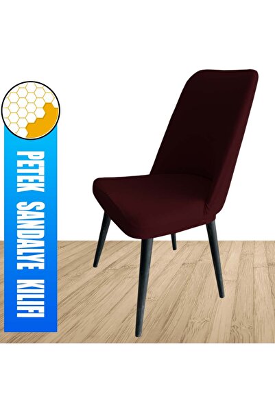 Home 6 Adet Petek Kumaş Gül Tipi Sandalye Kılıfı & Sandalye Örtüsü Seti