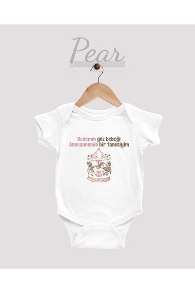Pear Wear Grandpa Grandmother Baby Bodysuit 100% Cotton Snap Baby Girl Bodysuit 1 Month, 3 Months, 6 Months, 9 Months