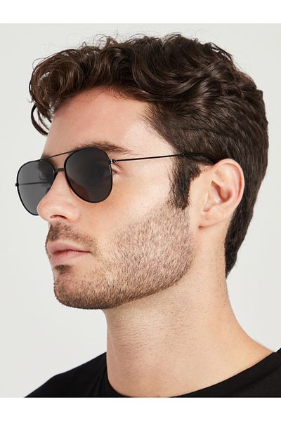 Styli Slim Temple Aviator Sunglasses with Nose Pads
