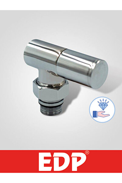 EDP KROMAJLI LÜX SİLİNDİRİK KÖŞE RADYATÖR VANASI METAL VOLAN 1/2"PPRC