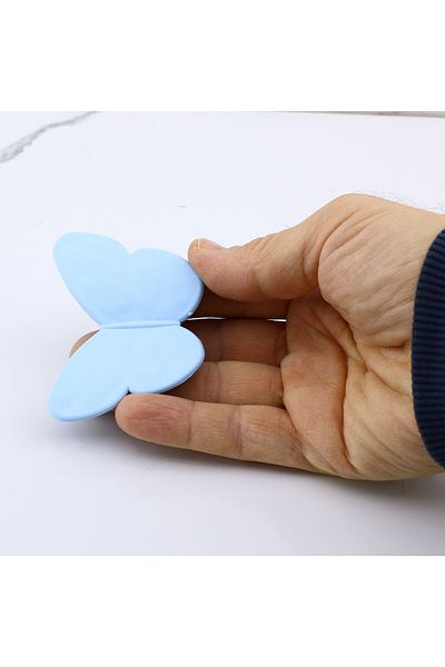 Badem10 Plastic Fluture Albastru 10 Buc Cameră Copii Fată Băiat Dulap Capac Mobilier Bucătărie Sertar Mâner