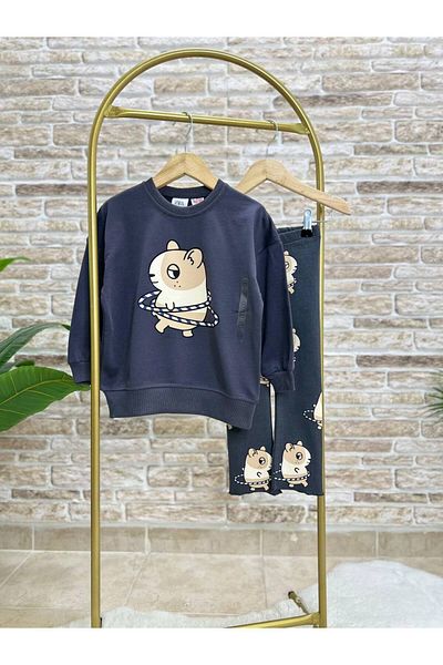 Monila Girl's 2 Yarn Fabric 100% Cotton Squirrel Printed Bottom Set