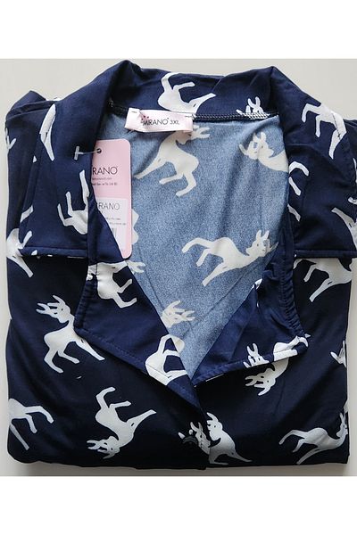 Mirano Milan Battal Size Buttoned Mother Pajamas Set 9600