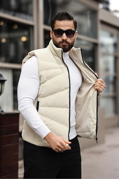 inpool Men's Quilted Puffer Vest - Standard-Fit, 3 Pockets, Use2419