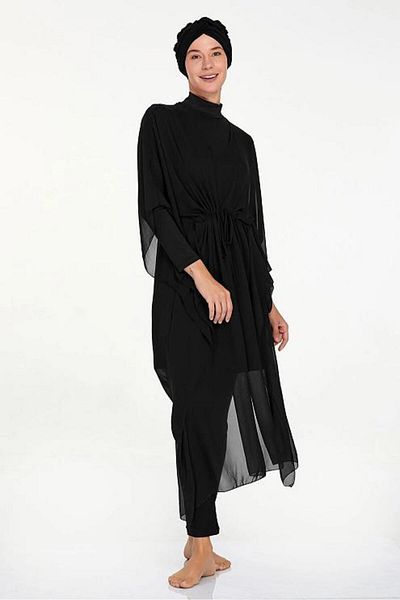 Adasea Black Waist Laced Saw Pareo 6039