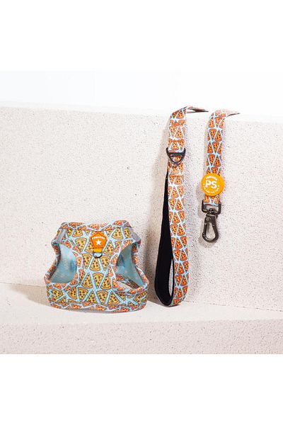 Pawstar Pizza Leash & Air-Mesh Cat Dog Leash and Walking Strap Set Leash Set