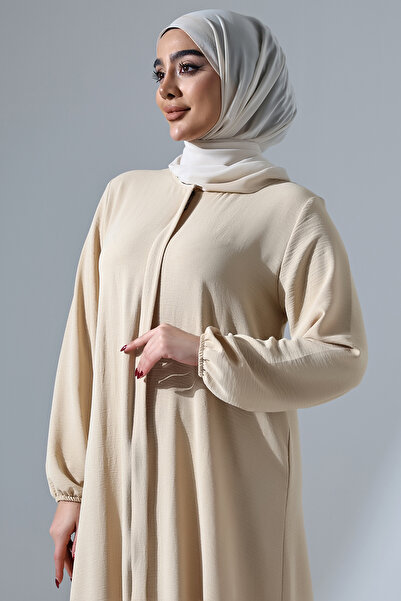 ihvan online Γυναικεία κρέμα Aerobin με κρυφό φερμουάρ Hajj Umrah Clothing Hijab Ferace