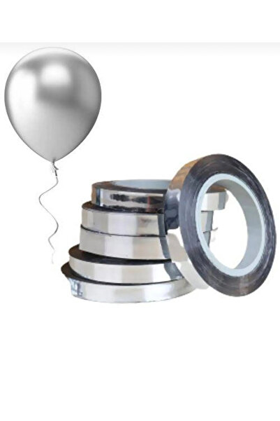 Çemrek Süs Parti Sfoară de balon argintie Raffia 8 mm 25 metri