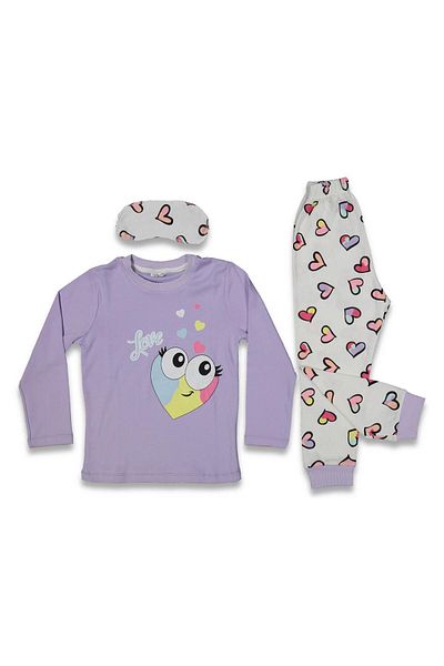 bebitomkids Girl 3-9 Years Heart Pajama Set