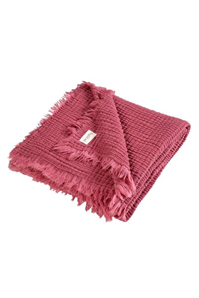 tinylamb Brighton 100x120cm Organik 4 Katlı Vişne Renk Müslin Battaniye