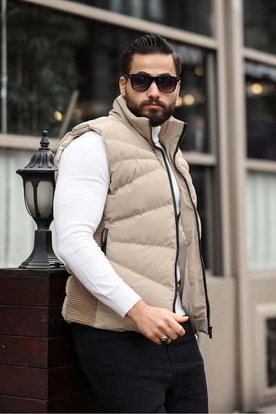 inpool Men's Quilted Puffer Vest - Standard-Fit, 3 Pockets, Use2419