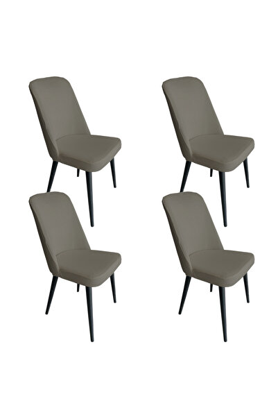 Home 4 Adet Petek Kumaş Gül Tipi Sandalye Kılıfı & Sandalye Örtüsü Seti