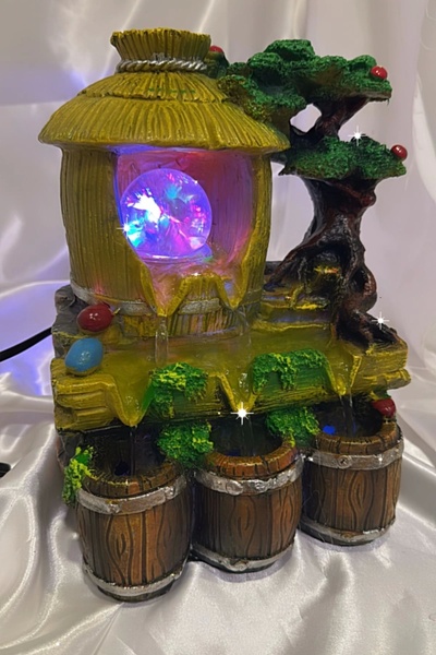 RaHan Su Şelalesi Doğa Kulube Feng Shui Akan Su Objesi Led Işık Lı