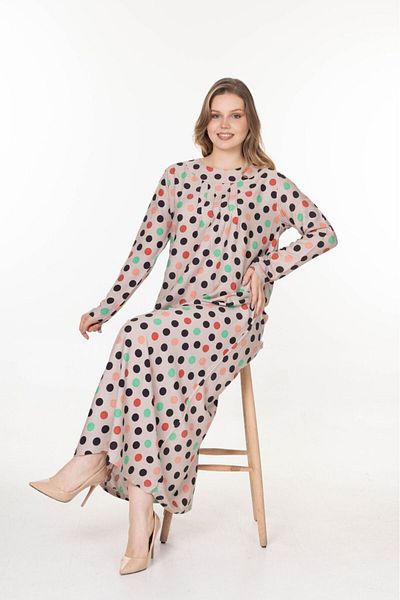 mervemoda Καλοκαιρινό μακρυμάνικο μπατάλ φόρεμα μητέρας