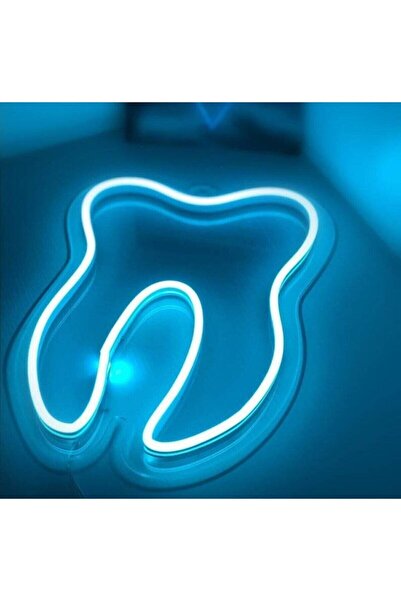 SUN DİZAYN Neon Tabela Dişçi Neon Led Işıklı Tablo 50 x 50 cm