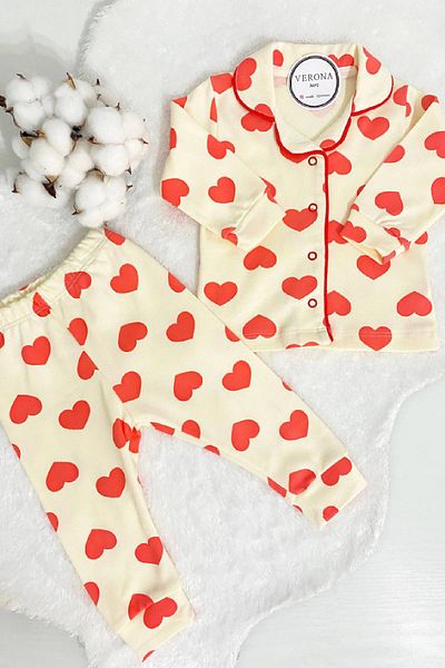 VERONA TARZ Luxury Baby Girl Pajamas Set - Night Sleep 2-Piece Cotton Set