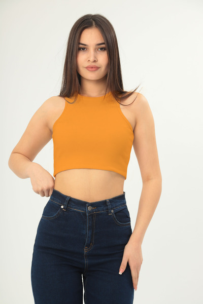 FRANCO RENZO Bluză Crop Top cu bretele pentru damă