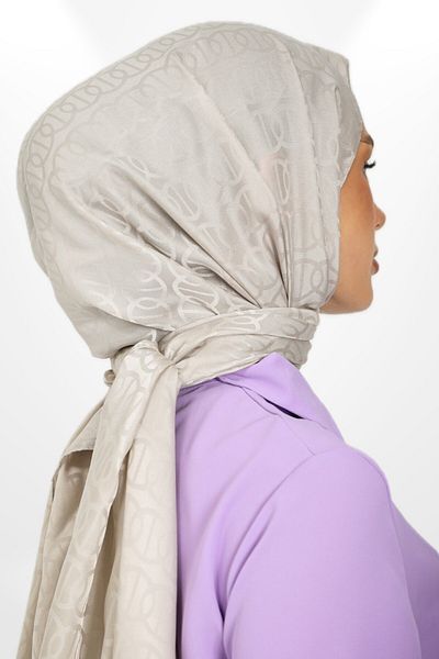 hijabchi Stone Color Imported Silky Jacquard Shawl - Ring Model - New Collections
