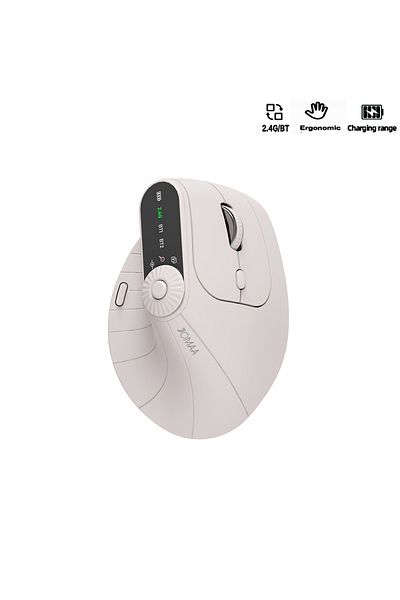 Choice Multi-Device Vertical Ergonomic Mouse With Function Adjustment Kno Rechargeable 2.4G Bluetooth Wi...