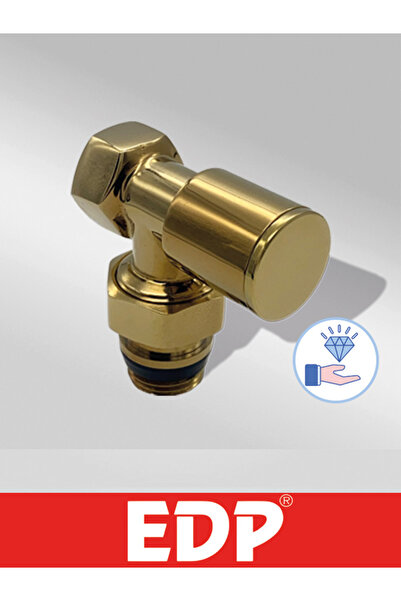 EDP GOLD DEKORATİF TİTANYUM KAPLAMALI KÖŞE RADYATÖR VANASI 1/2" PPRC