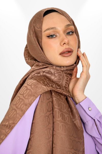 hijabchi Γαλακτώδης Καφές Εισαγόμενος Μεταξένιος Τζακάρ Σαλί - Μοντέλο Δαχτυλίδι - Νέες Συλλογές