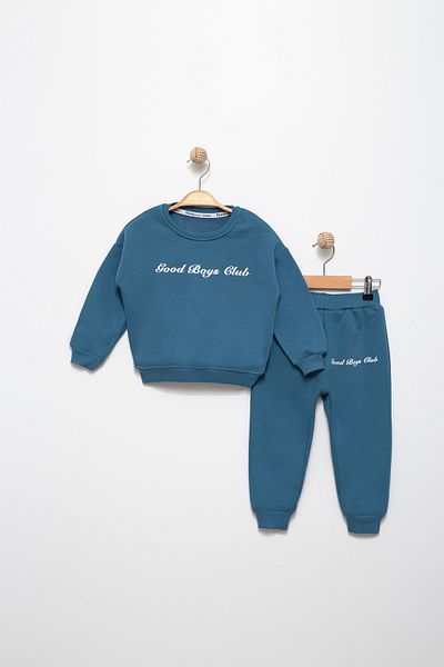 Favo Kids 2-5 Years Old Boys' Cotton Jogger Suit - Good Boys Club Printed Sweatshirt