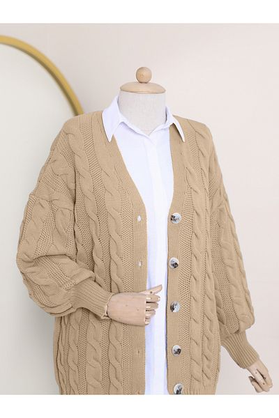 Modamorfo Mink Knitwear Cardigan - Hair Braided and Buttoned