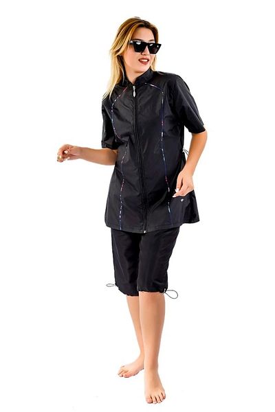 TESMAY Waterproof Parachute Fabric Half Sleeve Large Size Optional Women's Saw Swimsuit