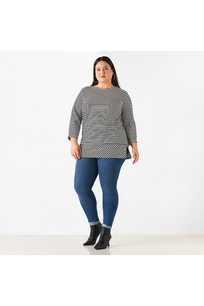 Ulla Popken LUREX STRIPE TOP
