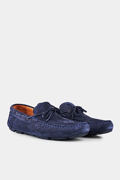 Bisse Ανδρικά Suede Loafer παπούτσια Navy Blue