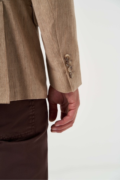 Bisse Erkek 6 Drop Kruvaze Ceket Camel