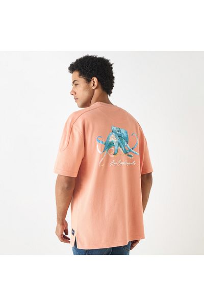 Lee Cooper Printed Crew Neck T-shirt With Short Sleeves