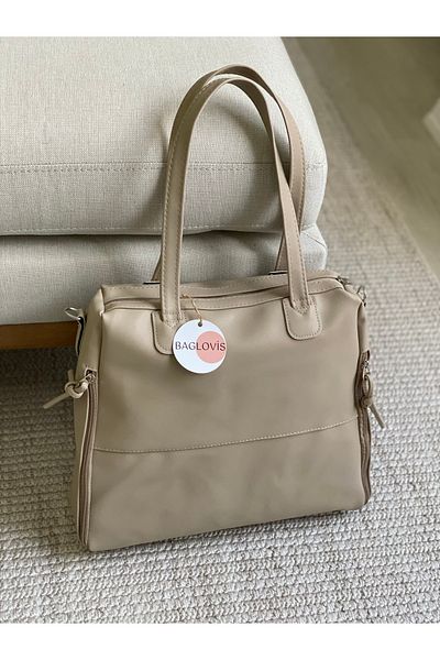BAGLOVİS ΜΕΓΑΛΗ ΓΥΝΑΙΚΕΙΑ ΤΣΑΝΤΑ ΩΜΟΥ CASUAL MINK ΜΕ ΛΕΠΤΟΜΕΡΗ ΦΕΡΜΟΥΑΡ ΣΤΙΣ άκρες