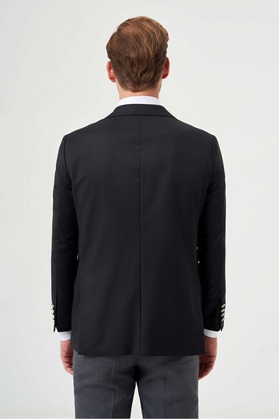 Bisse Men's Mono Collar 4 Drop Jacket Black