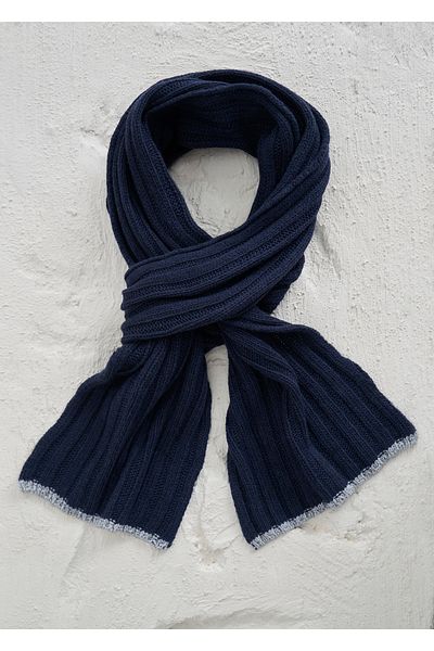 Boris Becker Navy Blue Color Cashmere Scarf