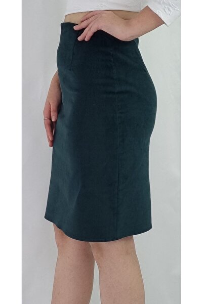 YAXİ MEDİAS FUSTA creion din catifea verde smarald