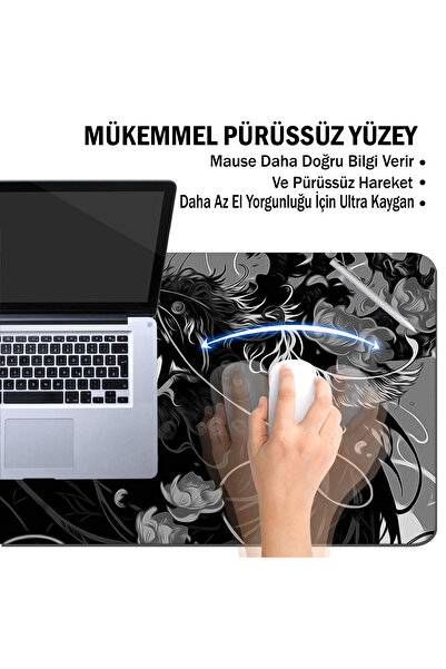 AsMat Paw Joc de masă anti-alunecare pentru jucători cu tematică Tribal Dragon și tastatură confortabilă de lucru Mause Padi 70*32 cm