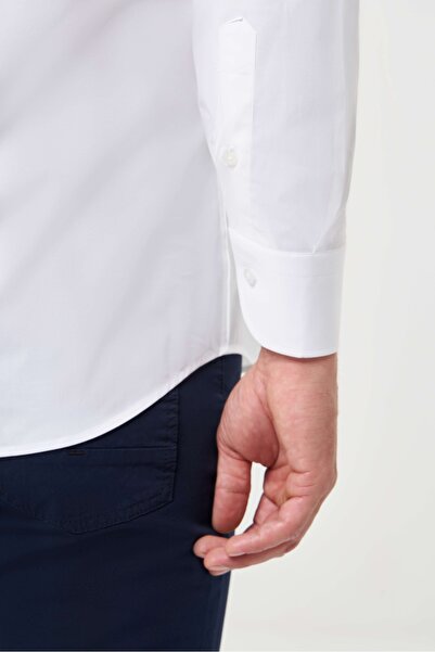 Bisse Regular Fit Uzun Kollu Beyaz Klasik Erkek Gömlek