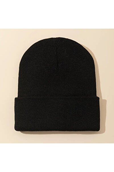 MinaCarin Unisex skládaná černá bílá a šedá 3dílná zimní čepice