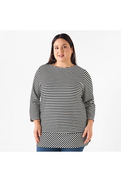 Ulla Popken LUREX STRIPE TOP