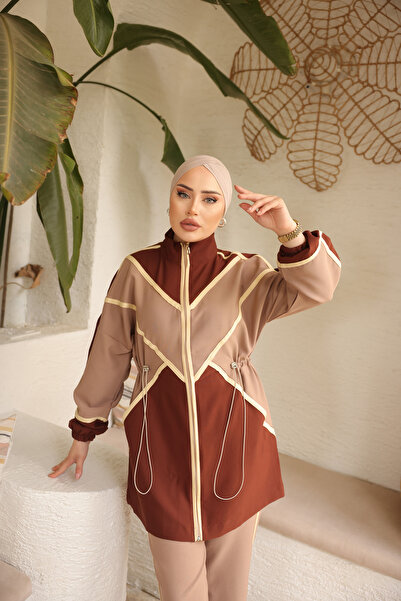 MİMİ Luxury Wear Γυναικείο κρεπ διπλό σετ με χιτώνα και παντελόνι