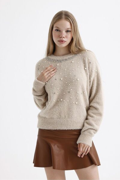 Butik Triko Kazak Taşlı ve İncili